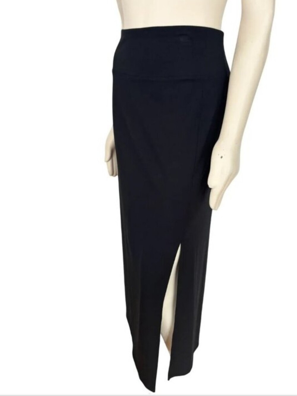 J.JILL Knit Black Pencil Maxi Skirt with Double Side Slits | SZ S